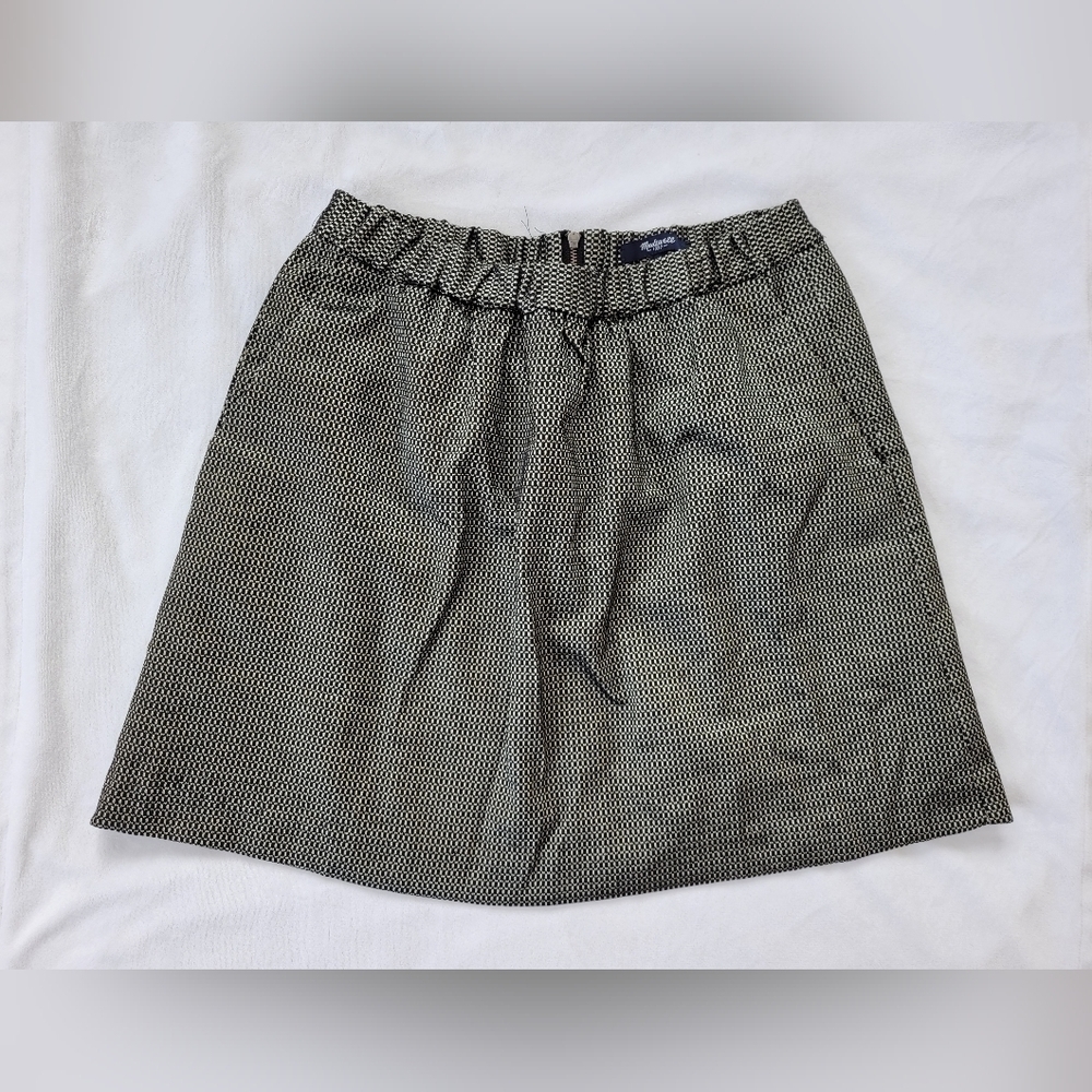 Madewell black & gold metallic skater flare skirt with pockets XS